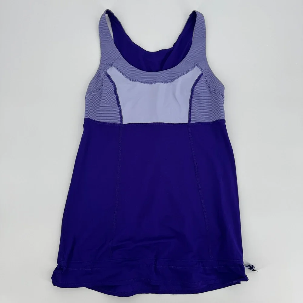 Lululemon No Limit Purple Workout Tank Top Drawstring Waist Activewear‎
